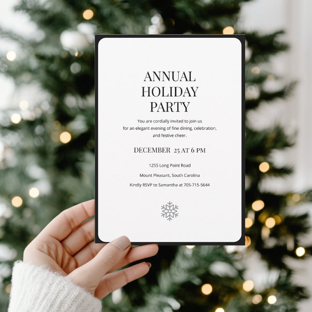 Formal Minimalist Annual Holiday Party  Invitation (Creator Uploaded)