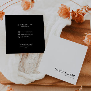 Formal Minimalist Black and White Business Card