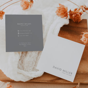 Formal Minimalist Grey and White Business Card