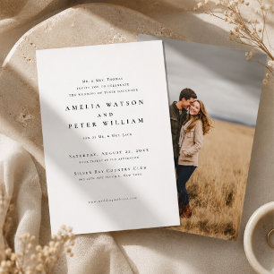 Formal Minimalist Photo Wedding Invitation
