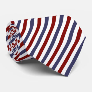 Formal Minimalist Red and Blue Stripes Geometric  Tie