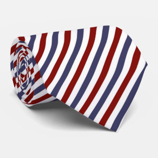 Formal Minimalist Red and Blue Stripes Geometric  Tie