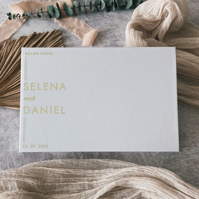 Formal Minimalist Wedding Gold Foil  Guest Book (Creator Uploaded)