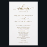 Formal, Modern Calligraphy Gold Wedding Program<br><div class="desc">Elegant Wedding program with beautiful modern hand written calligraphy in golden hues. Simple and modern style. Traditional wording with song names in italic. Ability to make text changes and adjustments by selecting customise further and using the designing tool. Front with wedding ceremony details, back with wedding party names and thank...</div>