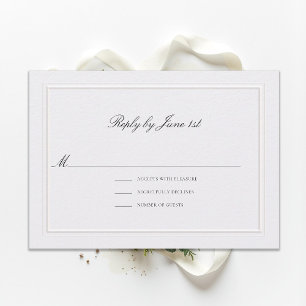 Formal Modern Classic Elegant Pearl Wedding RSVP