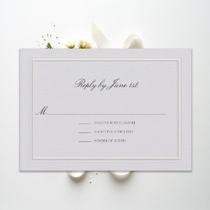 Formal Modern Classic Elevated Ivory Wedding RSVP