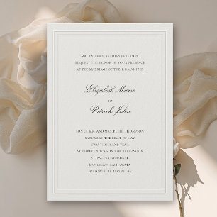 Formal Modern Classic Tandem Frame Ecru Wedding Invitation