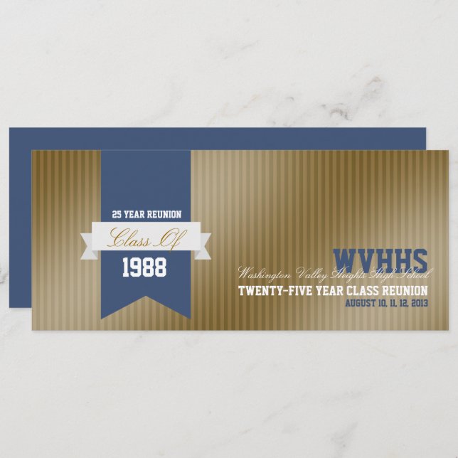 Formal Modern High School Reunion Invitation (Front/Back)