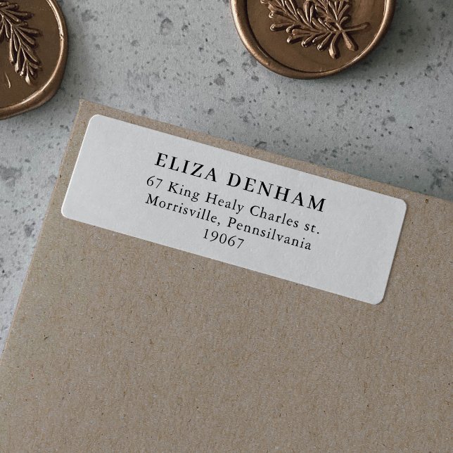 Formal modern Minimalist Return Address (Creator Uploaded)