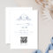 Formal Monogram Dusty Blue QR Code Wedding RSVP