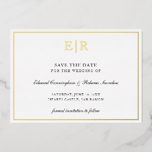 Formal Monogram Elegant Wedding Save The Date