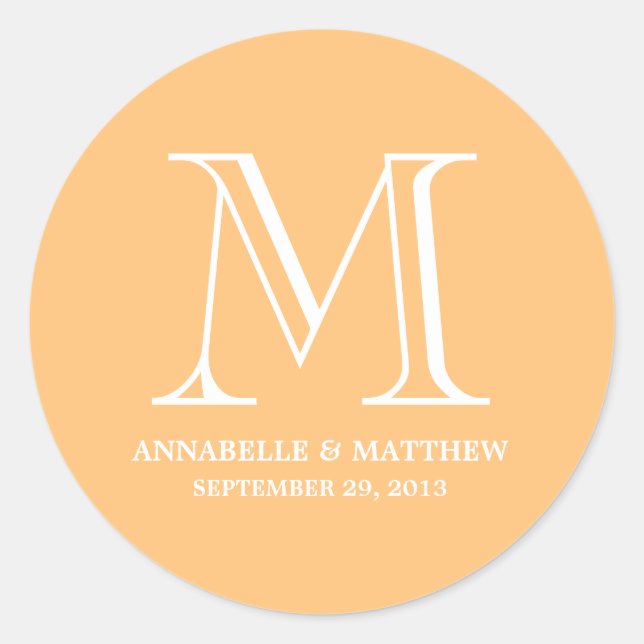 Formal Monogram Wedding Favour Label (Front)