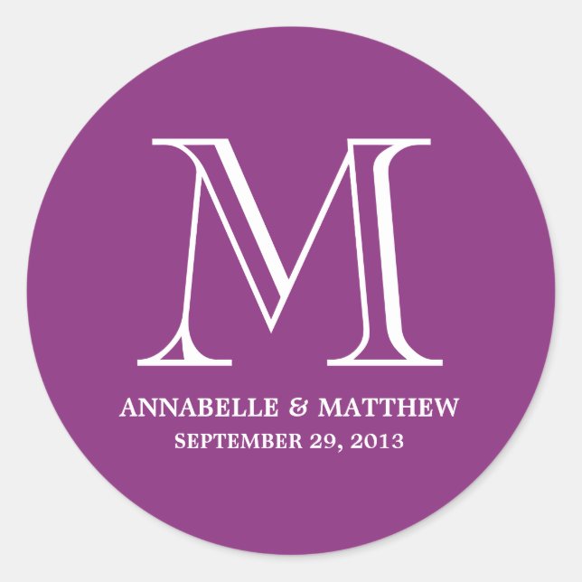 Formal Monogram Wedding Favour Label (Front)