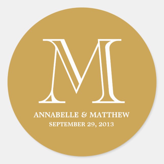 Formal Monogram Wedding Favour Label (Front)