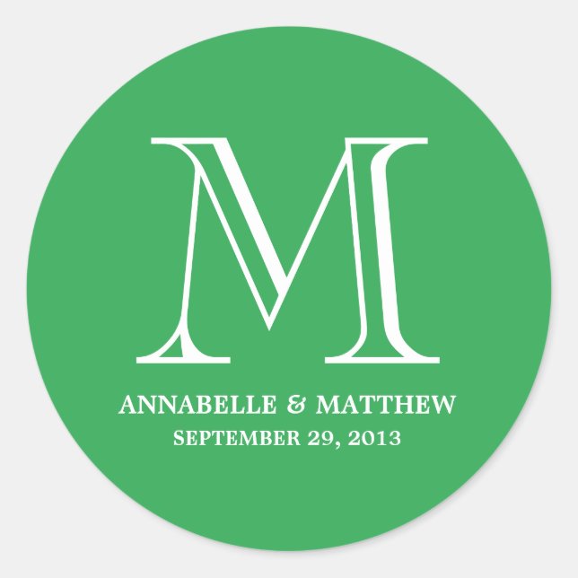 Formal Monogram Wedding Favour Label (Front)