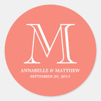 Formal Monogram Wedding Favour Label