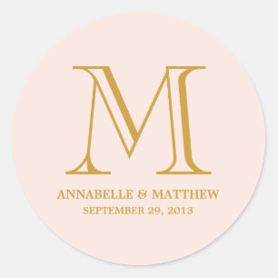 Formal Monogram Wedding Favour Label