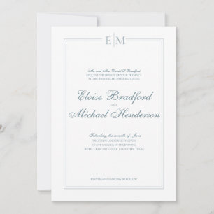 Formal Monogram Wedding Invitation