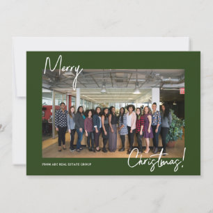 Formal Office Business Logo Merry Christmas Holiday Card