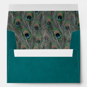 Formal Peacock Feathers Envelope