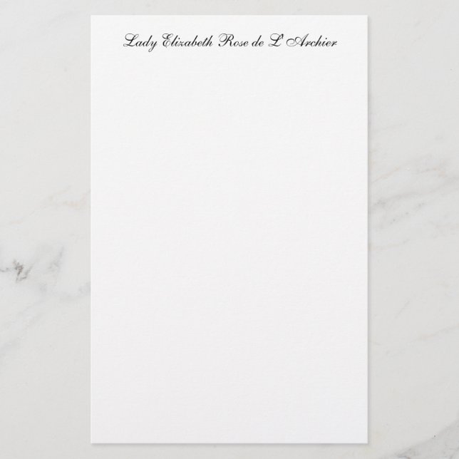 Formal Personal Stationery (Front)