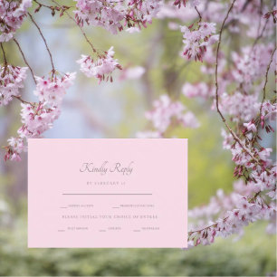 Formal Pink Dinner Options RSVP Card