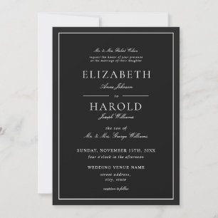 Formal Plum Classic Acrylic Wedding Invitation