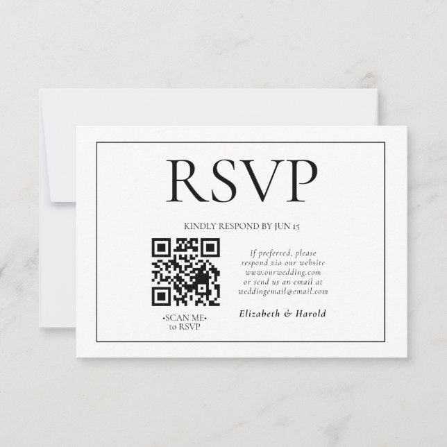 Formal Plum Classic Acrylic Wedding RSVP Card (Front)