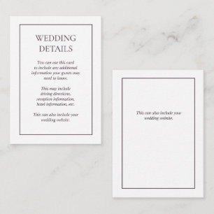Formal Plum Purple Wedding Details Enclosure Card