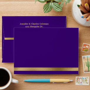 Formal Purple & Gold Invitation Envelope