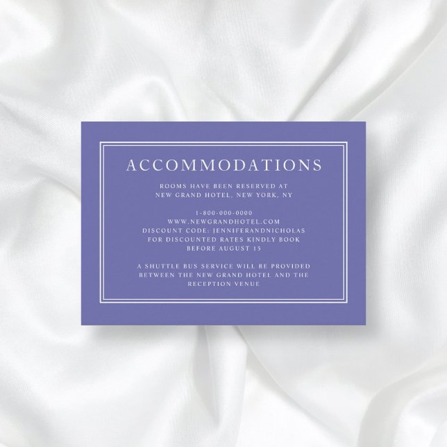 Formal Purple Wedding Accommodations Enclosure Card (Creator Uploaded)