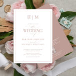 Formal QR Code Dusty Rose Monogram Script Wedding Invitation<br><div class="desc">Are you looking for a modern, formal, and elegant wedding invitation? Look no further than our Elegant Formal QR Code Dusty Rose Monogram Calligraphy Wedding Invitation! This beautiful invite features your personalised monogram in dusty rose and your personal details accented with modern hand lettered calligraphy. Plus, on the back there...</div>
