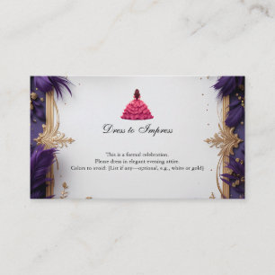 Formal Quinceañera with Dress Code Instructions Enclosure Card