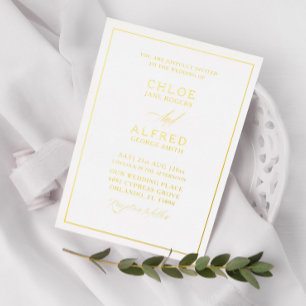Formal Real Gold & White Calligraphy Wedding