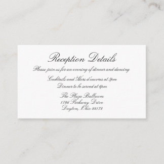 Formal Reception Card