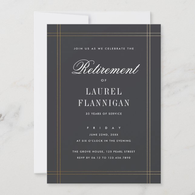 Formal Retirement Party Invitation (Front)