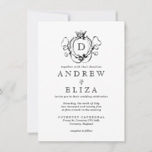 Formal Royal Crest Monogram Wedding Invitation