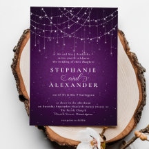 Formal Royal Purple Elegant String Lights Wedding