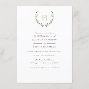 Formal & Rustic Greenery  Anniversary Invite