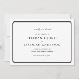 Formal Save the Date Invitation