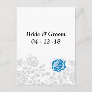 Formal Save The Dates Postcards Blue Floral