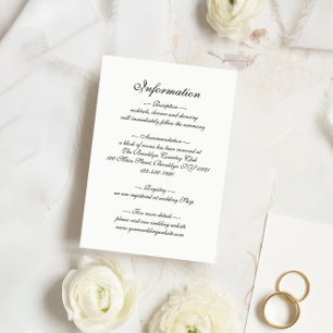 Formal Script and Geometric Frame Monogram Wedding Enclosure Card