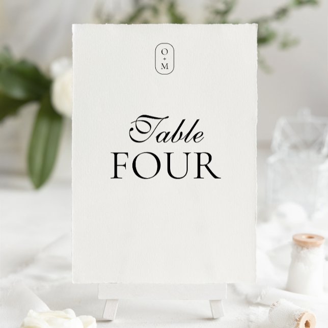 Formal Script and Typography Monogram Table Number (Creator Uploaded)