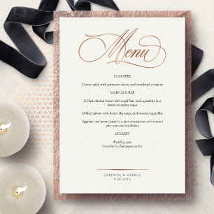 Formal Script Calligraphy Wedding Menu