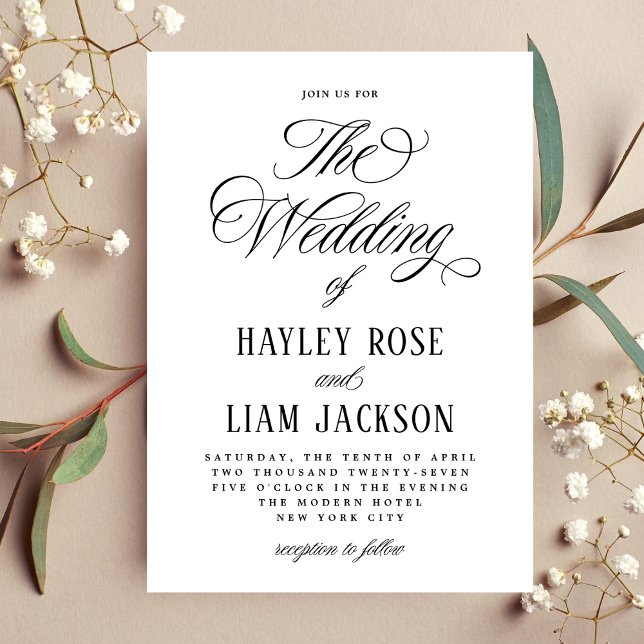 Formal Script Elegant Wedding Invitation (Creator Uploaded)