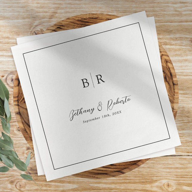 Formal Script Monogram Wedding Tableware  Napkin (Creator Uploaded)