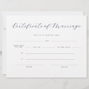 Formal Script Serif Certificate of Marriage 