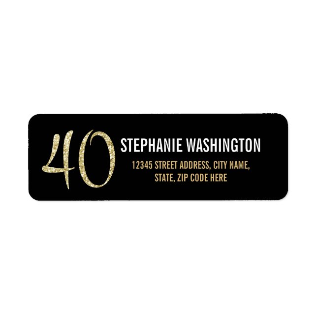 Formal Silver Black and Gold 40th Birthday Party (Front)