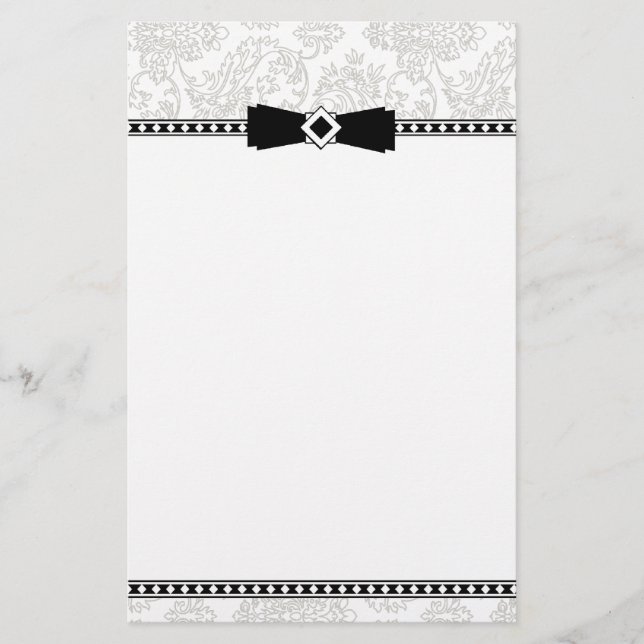 Formal Silver & Black stationery (Front)