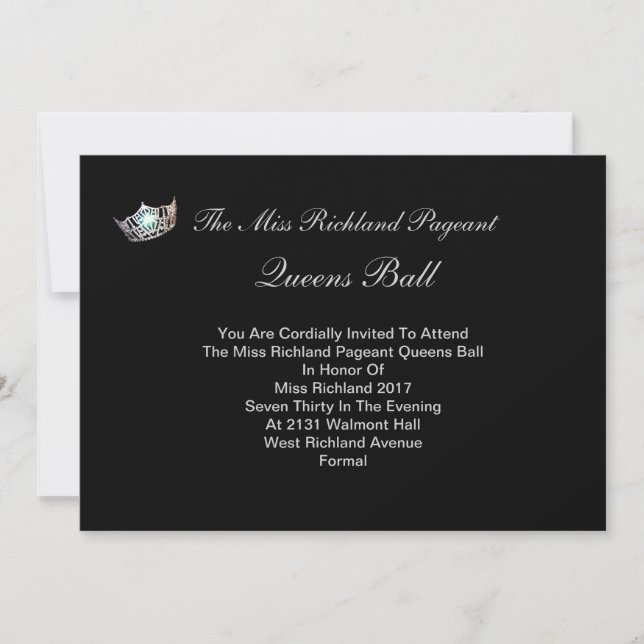 Formal Silver Crown Invitation IV-Autograph Back (Front)